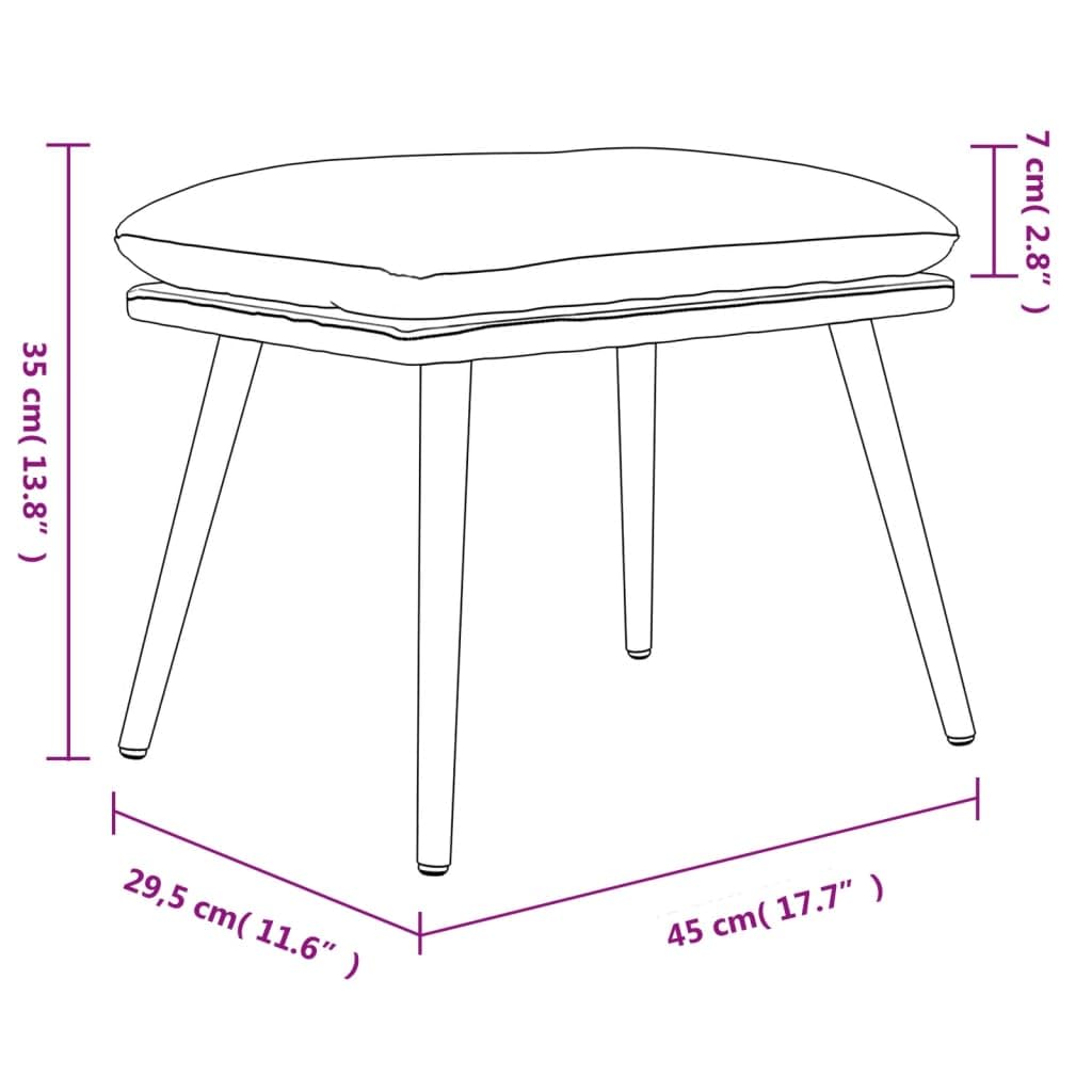 Podnóżek jasnoszary 45 x 29,5 x 35 cm materiał sztuczna skóra nowoczesne siedzisko meble relaksacyjne komfort