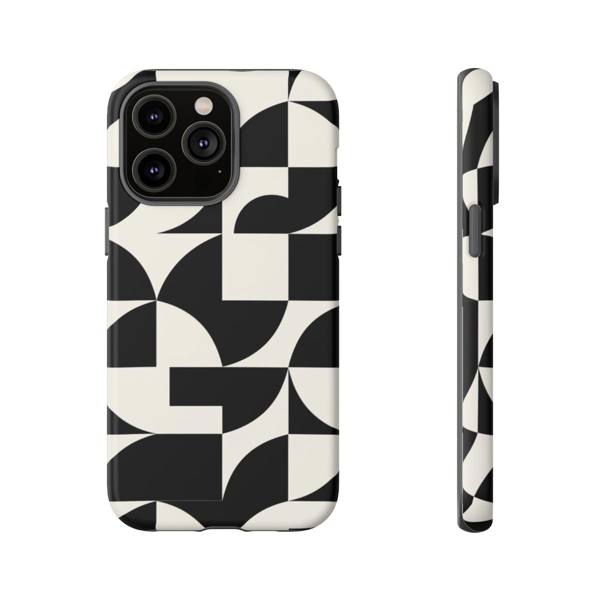 Coque rigide mate pour iPhone 14 Pro Max, motif géométrique chic