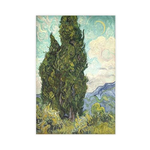 Toile Cyprès Van Gogh tableau décoration murale moderne 30x45