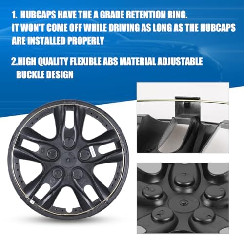 NIXON OFFROAD 12 Inch Hubcaps [Only Fit Iron Hub] Universal Wheel Rim Cover (Set of 4) ABS Hub Caps Replacement for Car Truck SUV (12 Inch, Lacquer, 5001Style) — view 2