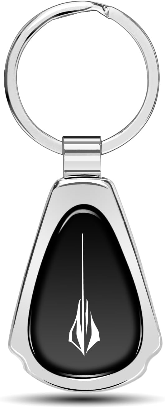 iPick Image for Chevrolet Corvette C8 Stingray Black Dome Metal Teardrop Key Chain