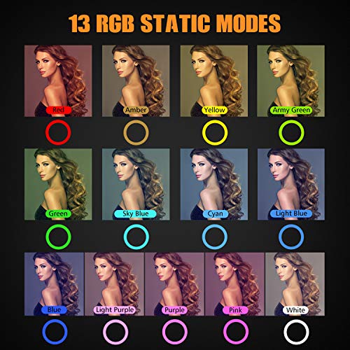 25,4 cm Live Stream Ring Selfie Licht 26 RGB Modi 8 Helligkeitsstufen dimmbar Schreibtisch Make-up Schönheit LED… – Bild 4