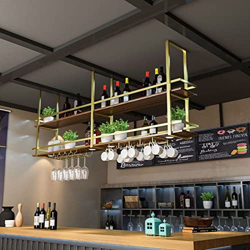 Support à verres à vin au plafond pour une ambiance bar et loft chic à la maison