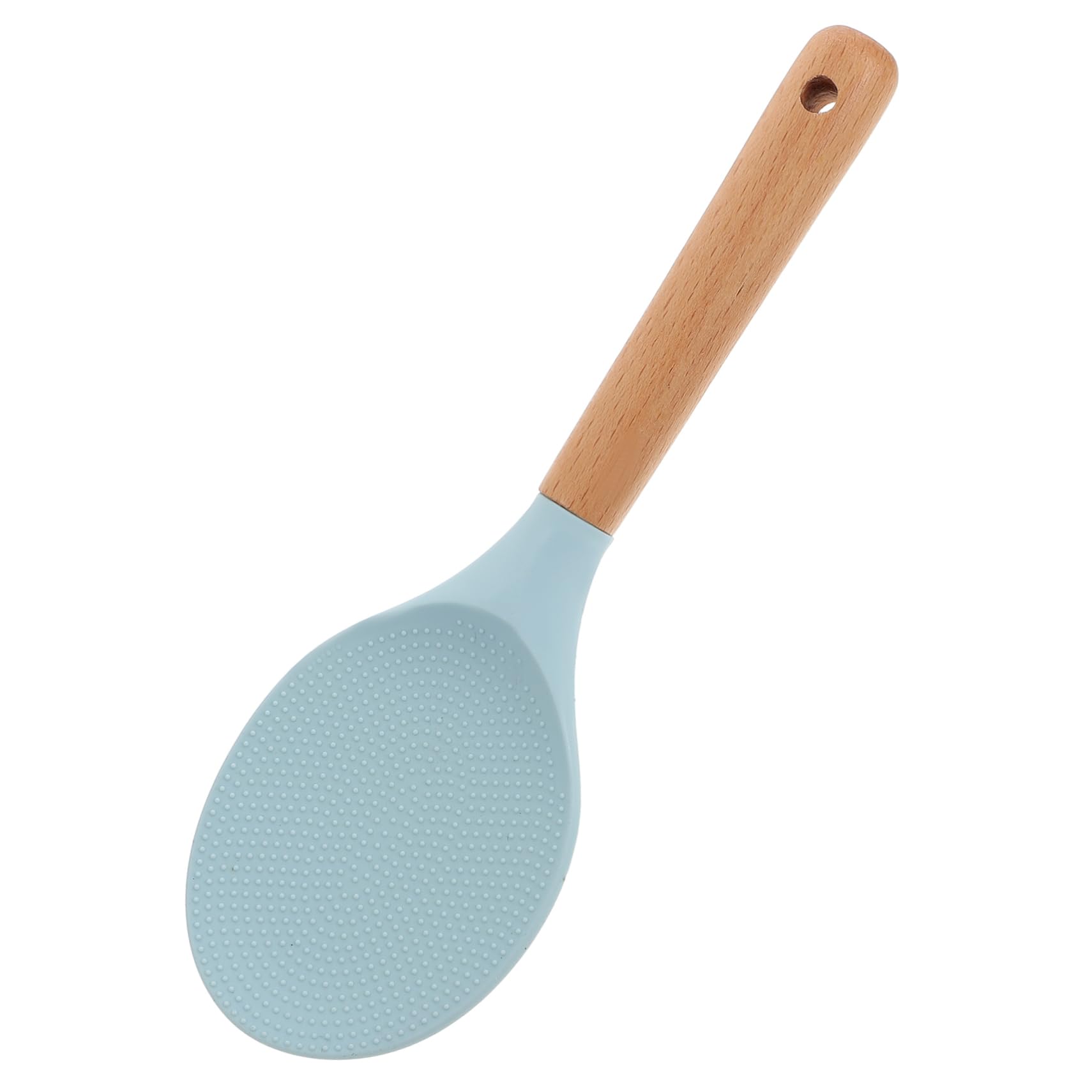 COLLBATH Rice Spoon Mashed Potatoes Spoon Rice Cooker Japanese Rice Ladle Spoon Ramen Bowl Spoon Rice Cooker Spoon Korean Soup Spoon Home Rice Paddle Non Stick Rice Scoop Wood Blue