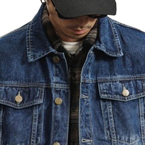 Chaqueta de mezclilla para hombre estilo camionero miniatura 4