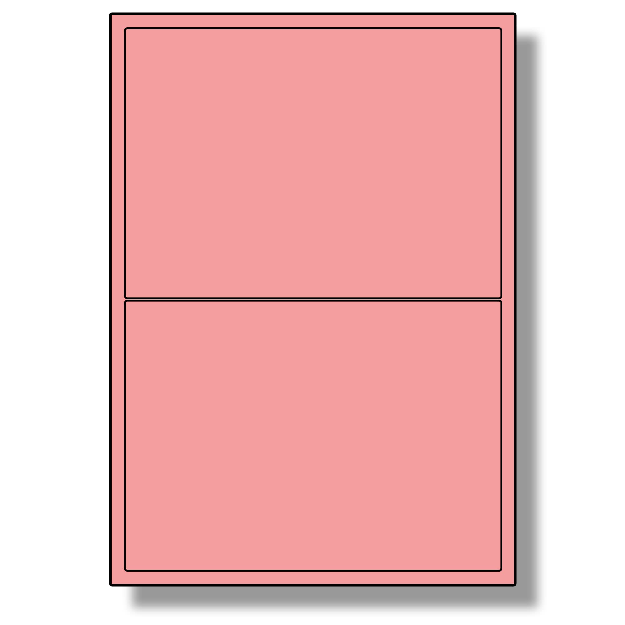 Label Planet® 2 Per Sheet, 50 Sheets (100 Pink Labels). Coloured Paper Labels Rounded Corners, 199.6 x 143.5mm, LP2/199 C. — image 1