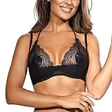 Axami Dame Hebe-BH Reizwäsche Offene Cups Bügel Spitze Verführerisch Träger V-9851, Schwarz,65E