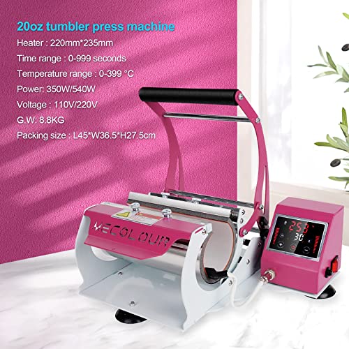 Mecolour 110 V Tumbler Heat Press Machine Mug Heat Press Machine For 20 Oz Straight Sublimation Skinny Tumbler Mug Bottle Heat Transfer Print Rose #TOP6