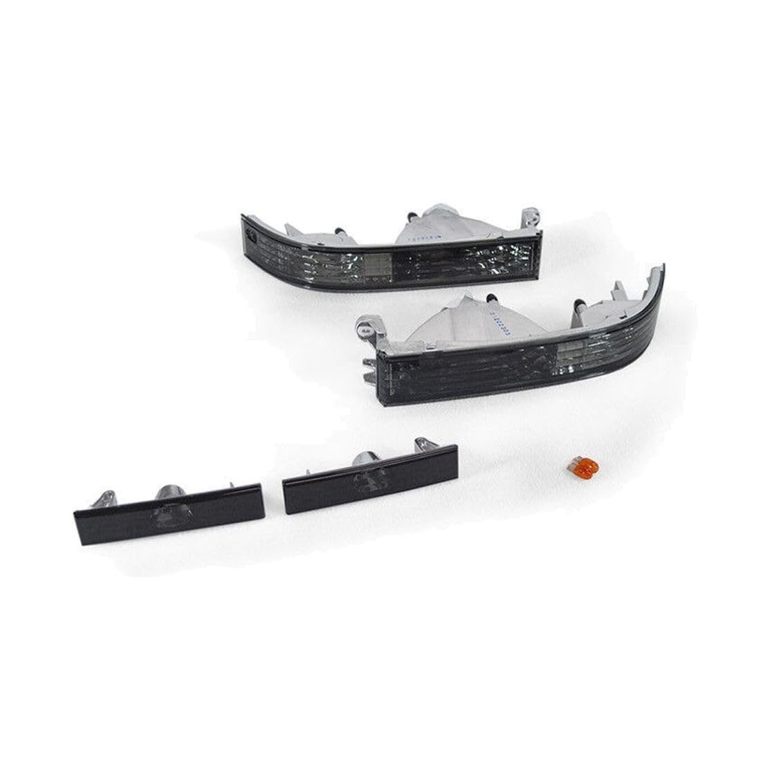 Smoke Bumper Light + Front Side Marker Light for Toyota for Supra Base/ 89-92 Mk3 Chrome (Crystal)-Housing Incandescent-Lighting Technology Plastic WEF1882