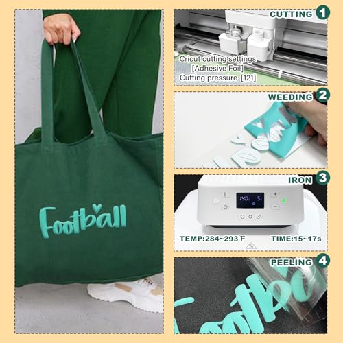 Image of Turquoise Puff Vinyl Heat Transfer - 12 inch x 5ft 3D Puff HTV Vinyl, Puffy Iron-On for Fabrics, Perfect for T-Shirts, Bags, Pillows, Compatible with Cricut & Cameo
