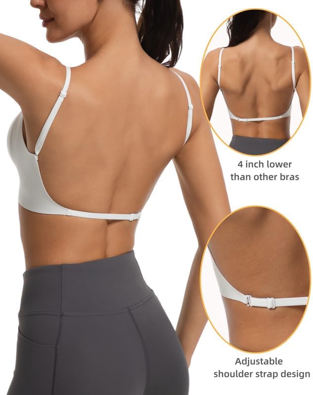 Low Back Push Up Bra Seamless Wirefree Comfort Padded Bralette Backless Convertible Support Bras - Image 4