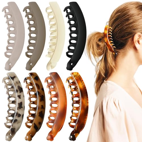 Set 8 pinzas banana grandes mate para cabello rizado miniatura 1