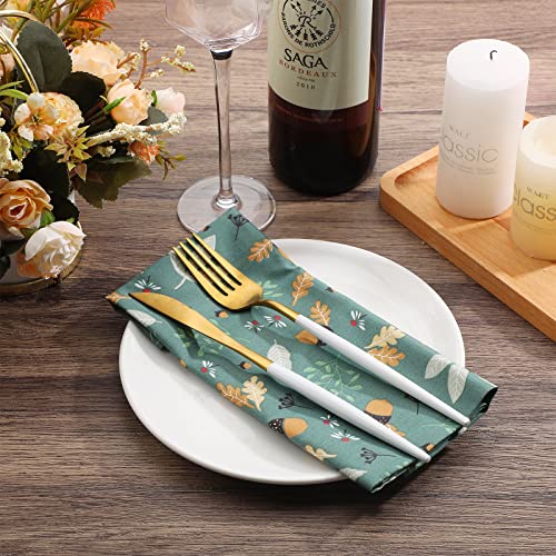 Tatuo TATUO-E THANKSGIVING-98 24 Pcs Cotton Napkins Cloth Napkins 15 X 15 Inch Floral Napkins Dinner Napkins Washable thumb #5