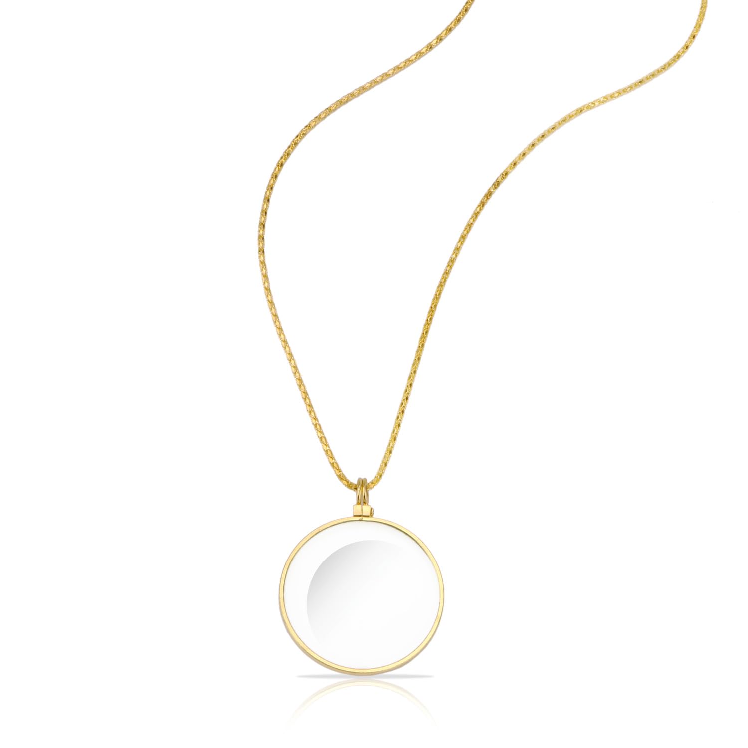 Rongon Magnifying Glass Pendant Necklace 5X Magnifiers Necklaces with 42mm Diameter Glass Jewerly Long Chain Magnifying Monocle Lens Book Reading Accessories for Parents?Gold?