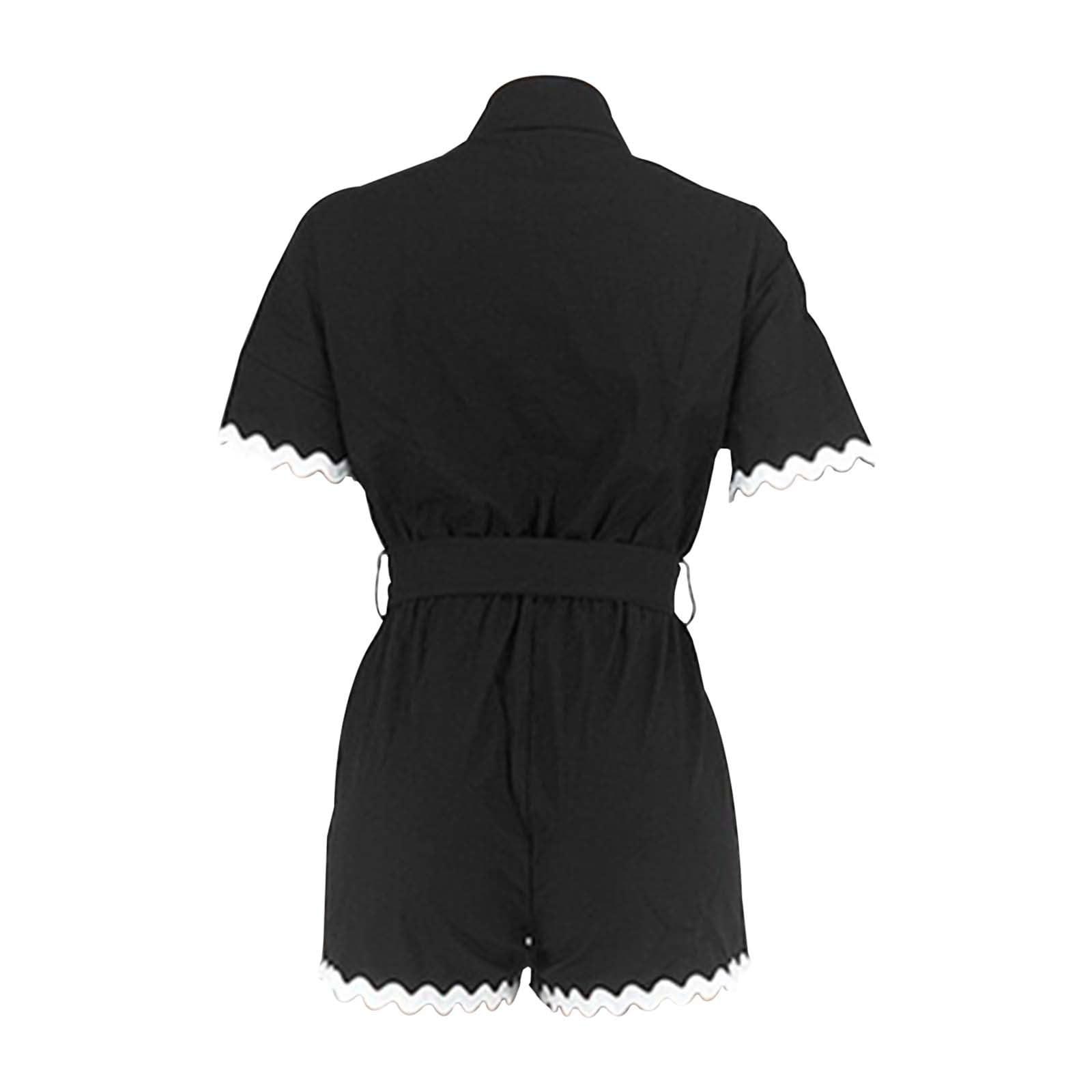 Mono informal de pierna ancha para mujer con dobladillo con volantes y manga para uso diario en casa y temporadas cálidas
