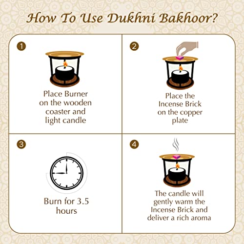 Oud Al Mukhtar, Oud Al Qamar, Oud Al Habayeb Bakhoor عود بخور By Dukhni - (3 Trays X 9 Piece Each) & Taj Exotic Burner مبخرشمعدان | Perfect For Prayer & Meditation. Great Gift #TOP6