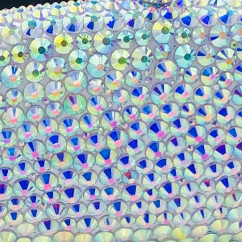 Image of Boutique De FGG Mini Crystal Clutch Purse for Women Formal, Spikes Rhinestone Clutch Evening Bag, Wedding Party Handbag