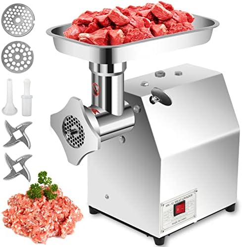 Commercial Meat Grinder Electric Meat Grinding Machine,850W 550LB/H Heavy Duty Meat Mincer Sausage Stuffer Sausage Maker with 2 Grinding Plates for Restaurants Supermarkets Butchers Shop