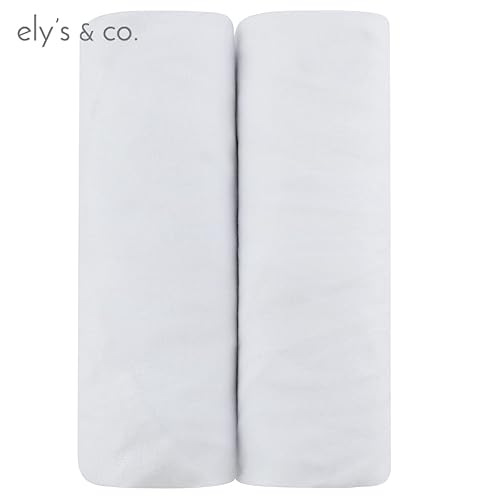 Miniatura 5 de Ely's & Co. Juego de fundas para cambiador  Juego de sábanas de cuna 100% algodón de punto jersey de 2 unidades (blanco)