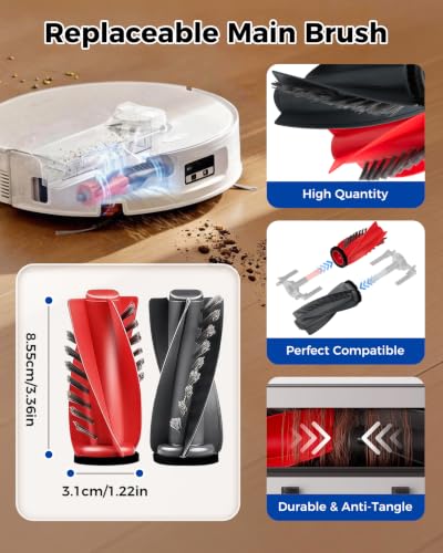 Image of Yivy 24 Pack Qrevo Curv 2 Flow Replacement Parts for Roborock Qrevo Curv 2 Flow Robot Vacuum,Qrevo Curv 2 Flow Accessories kit:2 Roller Mops 2 Main Brushes 4 Filters 6 Dust Bags 8 Side Brushes