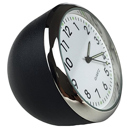 Dooppa Table Quartz Car Clock Classic Car Dashboard Analog Quartz Clock (40x40x40mm) (white dial black shell)