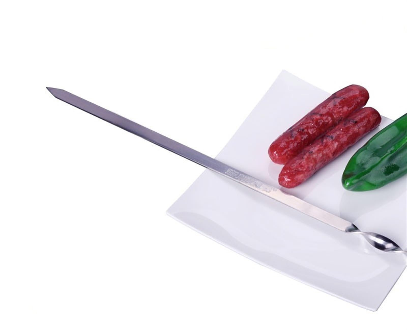 Brochetas de Kebab, brochetas Planas for Barbacoa 45 cm y 17,8 Pulgadas, Acero Inoxidable, for Carne, Metal, for(6 Pcs)