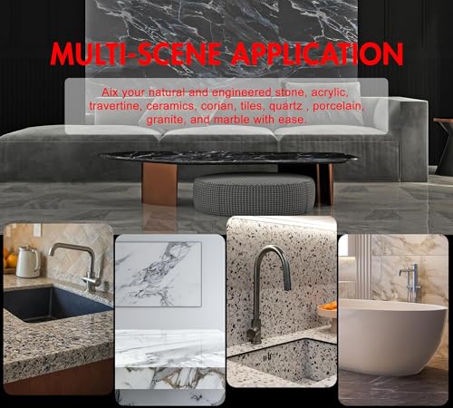 Miniatura 5 de Kit Reparacion Baldosas, Compuesto Por Adhesivo De 4 Colores, Lámpara Uv Y Barniz Para Reparaciones De Platos De Ducha, Rápida Restauración De Superficies De Cuarzo, Mármol, Fibra De Vidrio Y Acrílico
