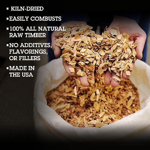 Camerons All Natural Apple Wood Chips for Smoker - 260 Cu. In. Bag, Approx 2 Pounds- Kiln Dried Coarse Cut BBQ Grill Wood Chips for Smoking Meats - Barbecue Smoker Accessories - Grilling Gifts for Men