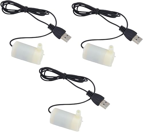 3 piezas de bombas de agua USB para fuentes de escritorio y riego pequeñas bombas para riego de jardín y peceras