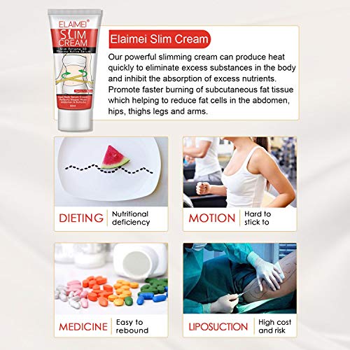 Hot Cream, Body Fat Burning Cream, Cellulite Removal Cream, Weight Losing Cream, Anti-Cellulite Slim Massage Cream, Slim Cream for Shaping Waist, Abdomen and Buttocks -60ml - Thumbnail 7