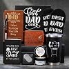 Gifts for Dads Birthday, Father Day Gifts Ideas from Daughter Son, 9 Pcs Dad Birthday Gift Basket Set for Men Husband Fathers Day, Unique Father Presents with 20oz Tumbler Wallet Notebook Candle
