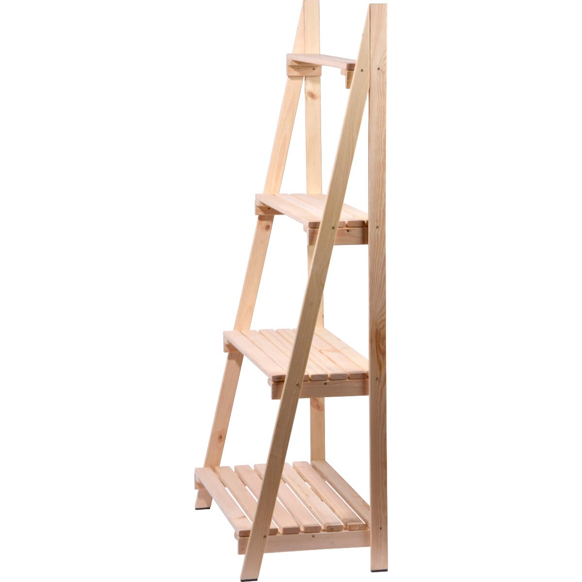 dobar® 58465e Großes Blumenregal 4-stufig | Pflanzregal Massivholz | Blumenleiter | Pflanzständer | Blumenständer | Multifunktionales Dekorationsregal | 4 Etagen | 75 x 39 x 146 cm | Natur
