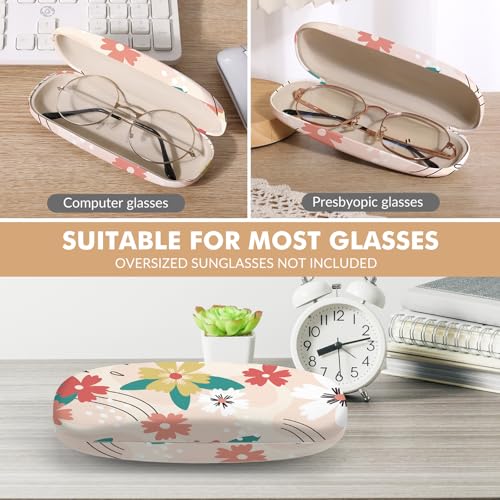 Image of Glasses Case Hard Shell,Portable Protective Eyeglasses Case, Eyeglass Holder Box with Cleaning Cloth,for Women Men