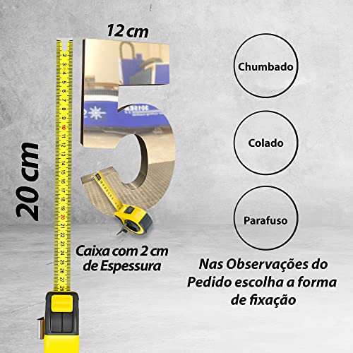 Números Inox Residencial Casa, Corte a laser aço 430! (25CM)