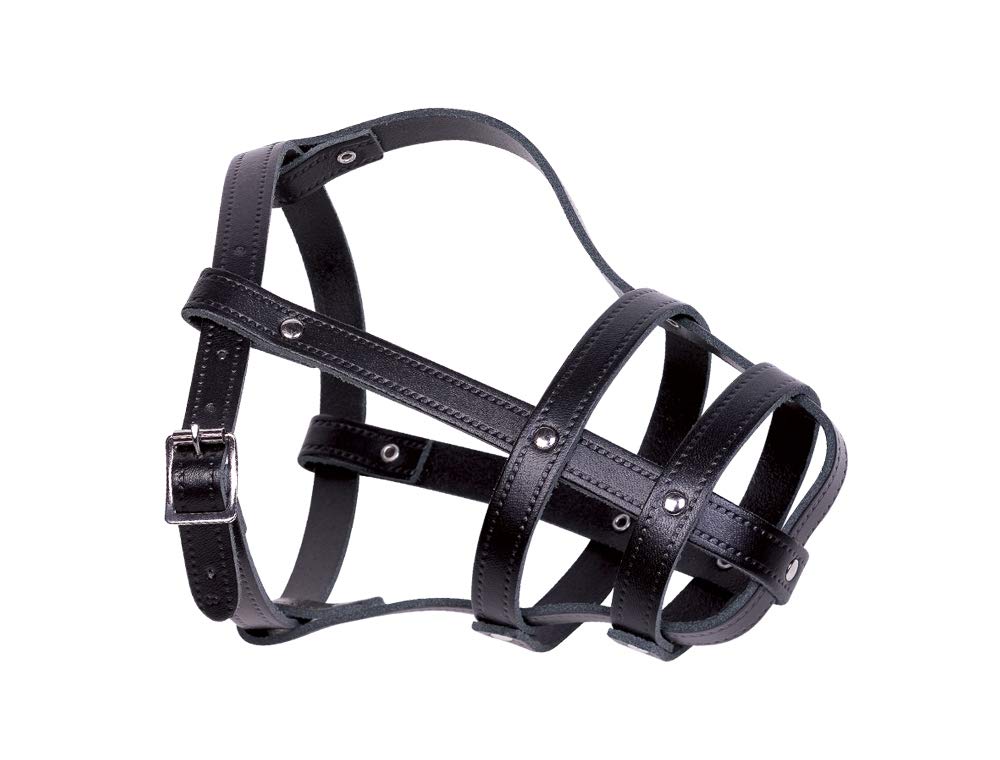 Nobby Leather Muzzle Black Size 6 26/44 cm