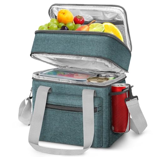EEEKit Lunchtasche Isoliert für Erwachsene, 14L Doppeldecker Kühltasche für Herren, Auslaufsichere Thermotasche für Dame...