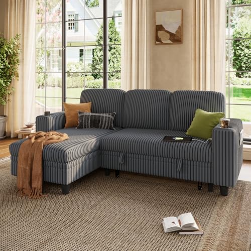 LINSY Home Sleeper Sofa with Storage Chaise
