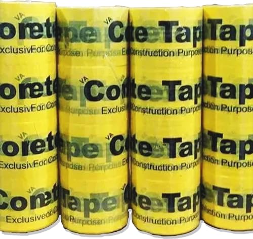 Image of pmw - Concrete Tape For Slab - Construction Tape - 3 Inch Size - 100 Meter x 4 Rolls - Shuttering Tape - Bopp Tape Used In Slab For Construction Of Buildings & Multi Purpose Use