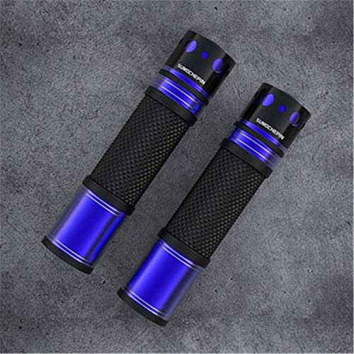 Poignées de moto universelles 7/8 22mm bleu caoutchouc antidérapant guidon scooter
