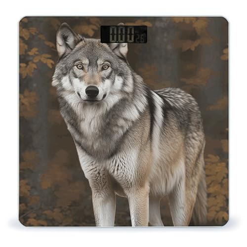 Báscula digital Wild Wild Gray Wolf con vidrio templado y pantalla LCD miniatura 1