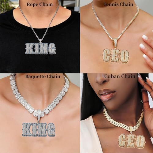 Custom Chain for Men Letter Necklace Iced Out Pendant Custom Name Necklace Personalized Name Plate Necklaces Hip Hop Name Chain for Rapper4
