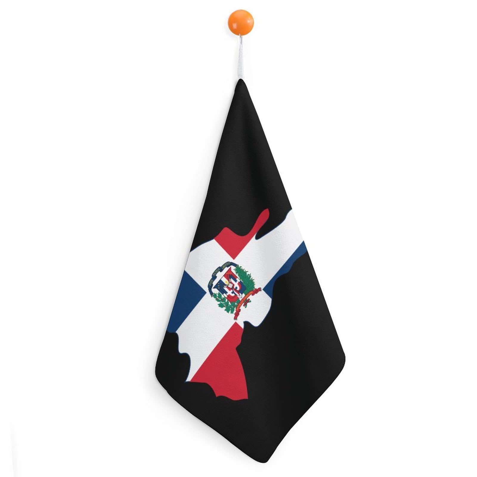 CGSBNGHA Dominican Republic Map Flag Hand Towel Hanging Face Towels Cleaning Cloths Handkerchief for Bathroom Kitchen