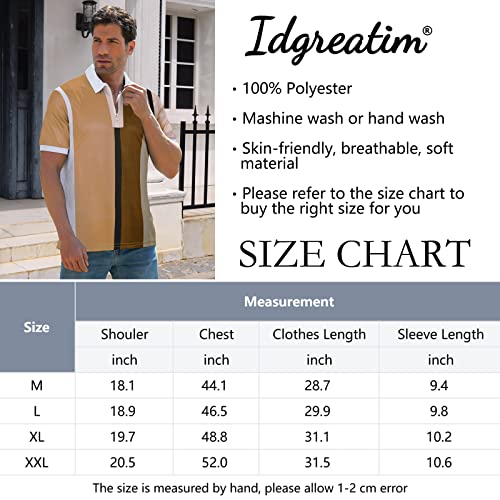 Mens Vinatge Polo Shirts 80S 90S Retro Brown Short Sleeve Zipper Polos T-Shirt Casual Slim Fit Athletic Tennis Golf Tee Shirts Workout Travel Activewear Xx-Large #TOP5