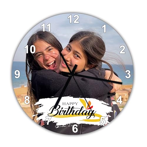 Image of Personalized Photo Wall Clock - Custom Photo Printed Wall Clock for Birthday, Couple, Family, Kids | Customized Birthday Gift for Him, Her | Home Bedroom Decor Clock Room /Kitchen /Office (8x8 Inch)