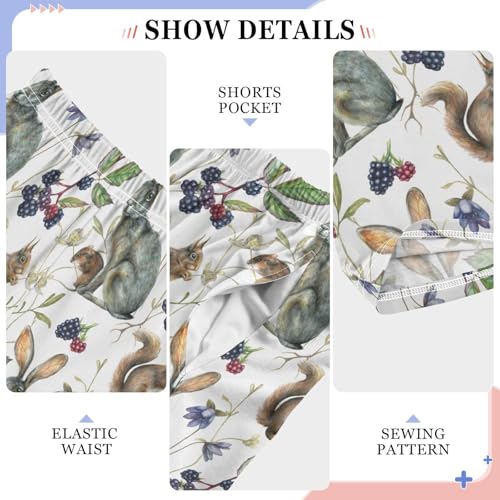 ZZXXB Squirrel Bunny Berry Boys Long Pants Soft Trousers Elastic Waist Kids Lounge Bottoms with Pockets S-XL4