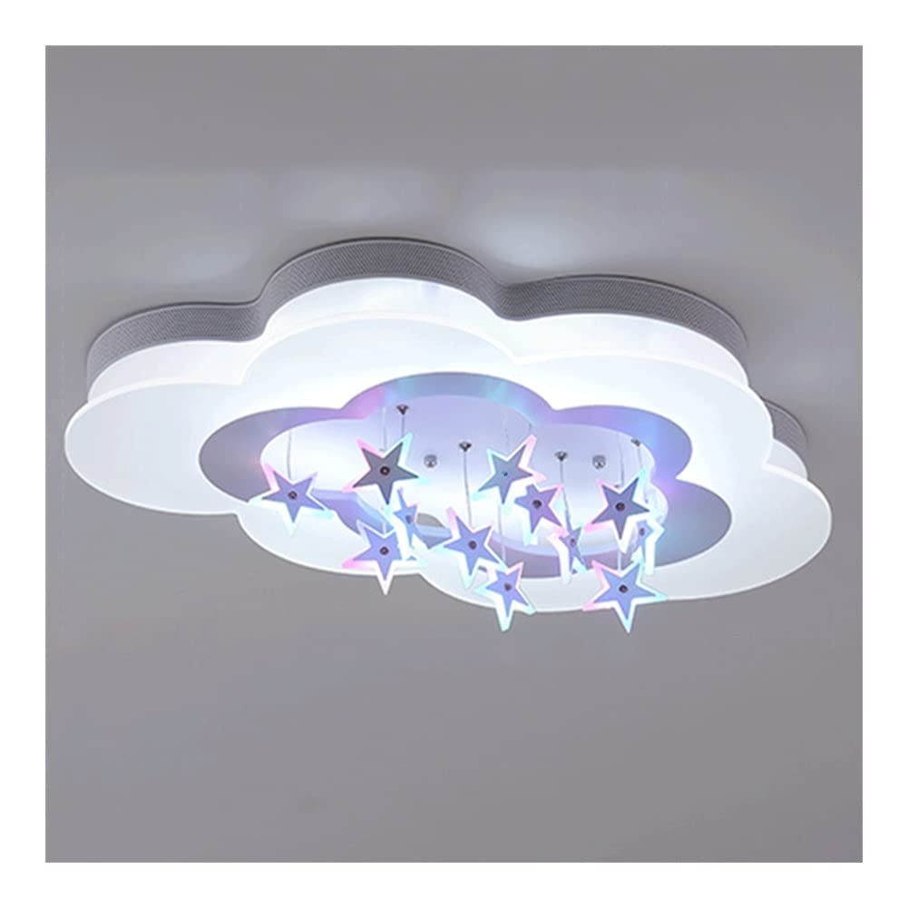 SYAXVOM Chandeliers Close to Ceiling hts Clouds Stars LED ht Nordic Cartoon Pendant Lamp Children's Room Lovely Chandelier hting Fixtures for Bedroom Girls Boy's Playgrou