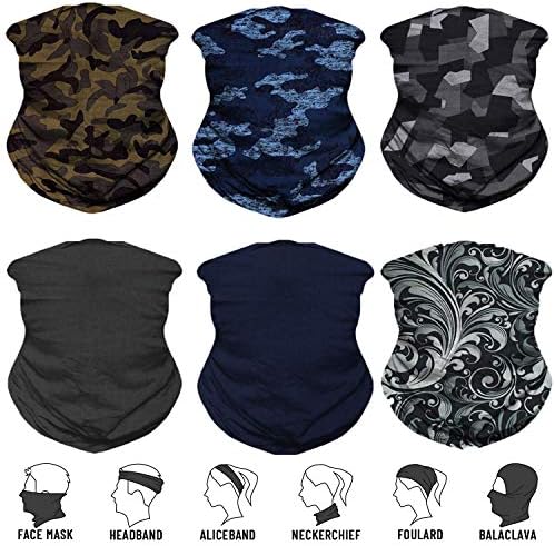 Neck Gaiter, Magic Headband Sport Headwear Elastic Face Mask Bandana Scarf UV Resistence Balaclava, Headwrap Helmet Liner for Men and Women - Cycling, Fishing, Running, Hiking, Camping