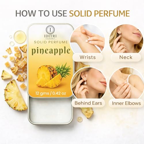 Image of Solid Perfume |pineapple&Today Alcohol Free Wax Perfume Balm, Long Lasting | Pocket Tin 12g, Pack Of 2| Non Greasy Smooth Glide, Travel Friendly Men And Women