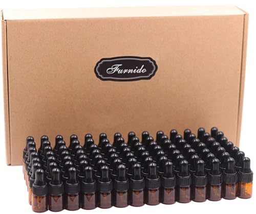 Botella de cristal ámbar de 1002 ml mini pipeta de cristal vacía para ojos aromaterapia perfume líquido botella de aceite esencial con tubo de