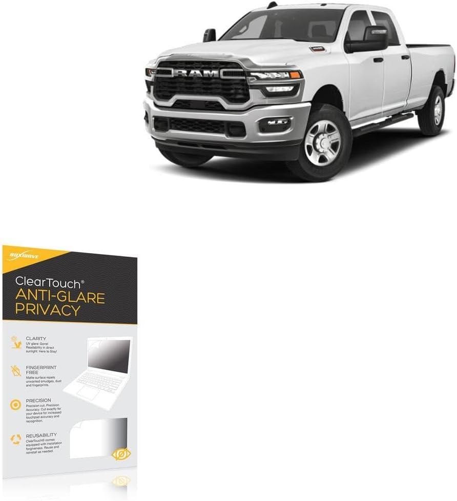BoxWave Screen Protector Compatible with Ram 2025 3500 Touchscreen Display (14.5 in) - ClearTouch Anti-Glare Privacy (2-Pack), Privacy Screen Protector Flexible Film Anti-Glare